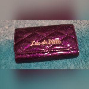 Lux De Ville Route 66 Purple Sparkle Tri Fold Wallet